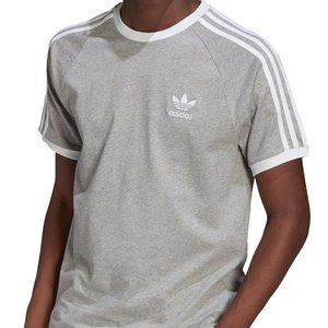Adidas 3 Stripe Classic Tee in Gray
